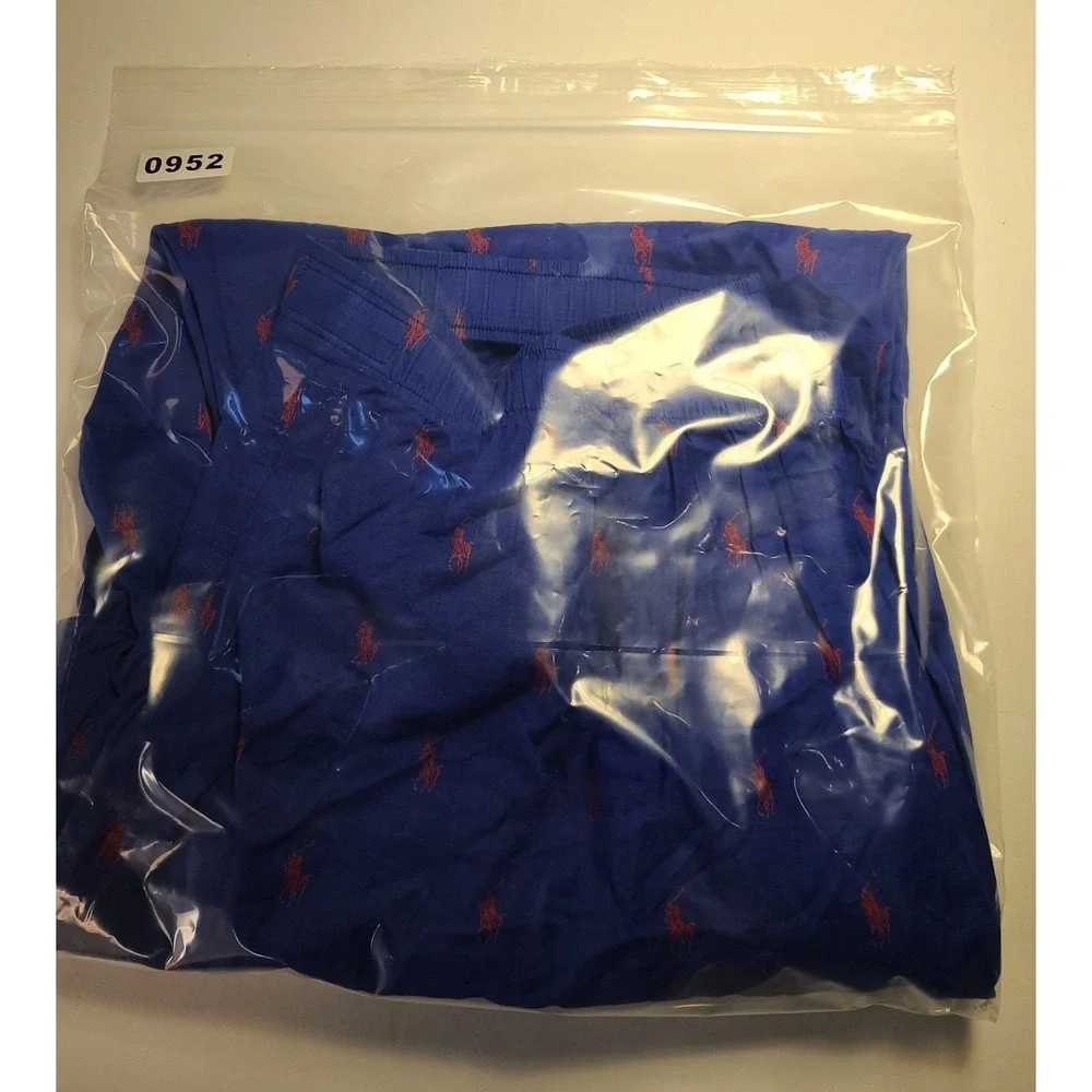 Polo Ralph Lauren Blue Red Pony‎ Logo Pajama Pants Men's XL Sleepwear